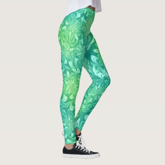 leggings de fleurs de batik vert (Droite)