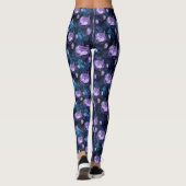 Leggings de fleurs de pivoines violettes (Dos)