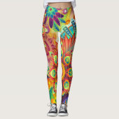 leggings de fleurs psychédéliques (Devant)