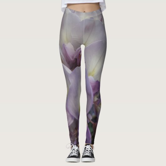 Leggings de fleurs violettes (Devant)