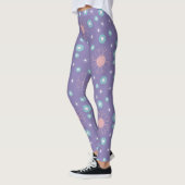 Leggings de fleurs violettes - Chic et confortable (Gauche)