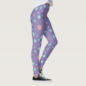 Leggings de fleurs violettes - Chic et confortable (Droite)