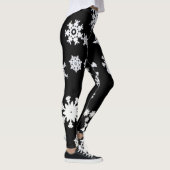 Leggings de flocon de neige noir et blanc (Droite)