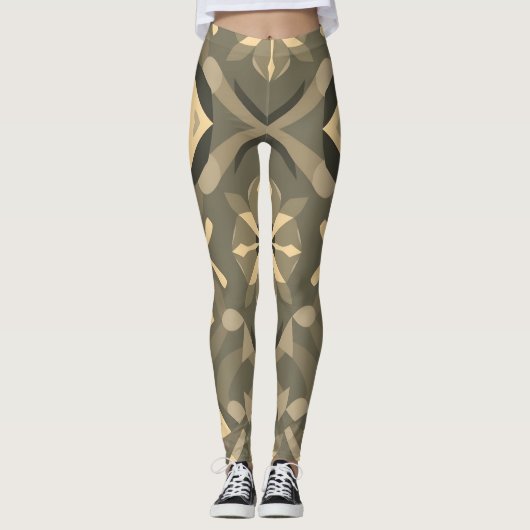 Leggings de formes géométriques - Patte élégante e (Devant)