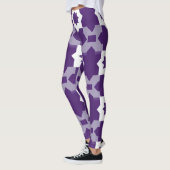 Leggings de géométrie en étoile blanche violette (Gauche)