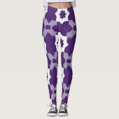 Leggings de géométrie en étoile blanche violette (Devant)