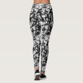Leggings de graffiti en noir et blanc (Dos)