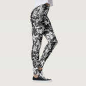 Leggings de graffiti en noir et blanc (Droite)