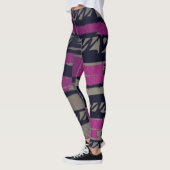 Leggings de griffes noirs et violets (Gauche)