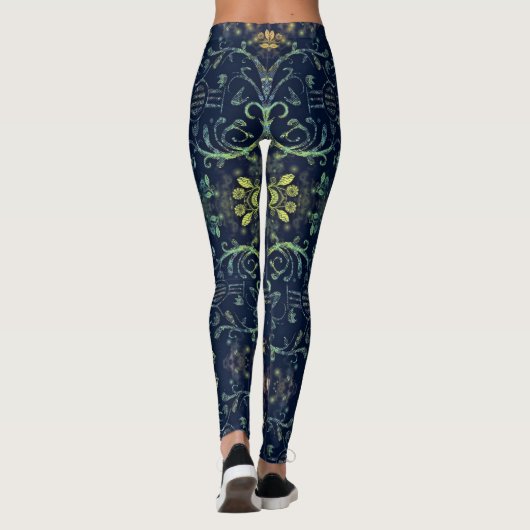 Leggings de guitare aux fleurs (Dos)