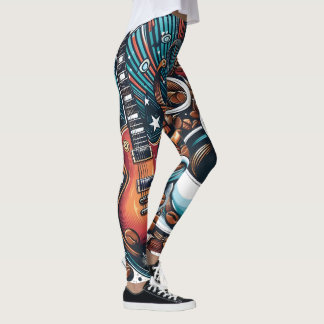 Leggings de guitare de musique rock – Gui électriq