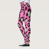 Leggings de gymnastique léopard noir et rose (Gauche)