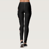 Leggings de Halloween silhouette de crâne blanc Co (Dos)