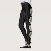 Leggings de Halloween silhouette de crâne blanc Co (Gauche)