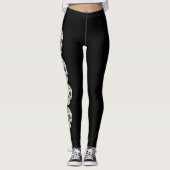Leggings de Halloween silhouette de crâne blanc Co (Devant)
