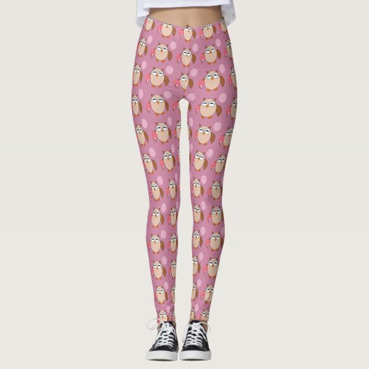 Leggings de hibou d'anniversaire (Devant)