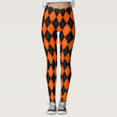 Leggings de Jacquard noir et orange (Devant)
