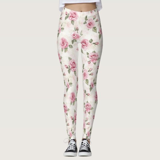 Leggings De jolies roses roses (Devant)