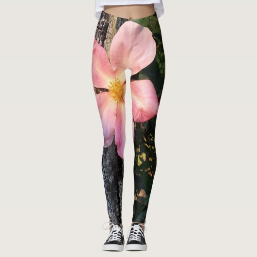 Leggings de la nature rose Fleur (Devant)