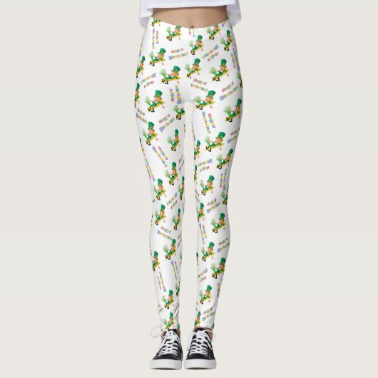 Leggings de la Saint-Patrick Joyeux Anniversaire (Devant)