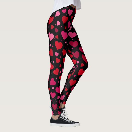 Leggings de la Saint-Valentin, Coeurs rose et roug (Droite)