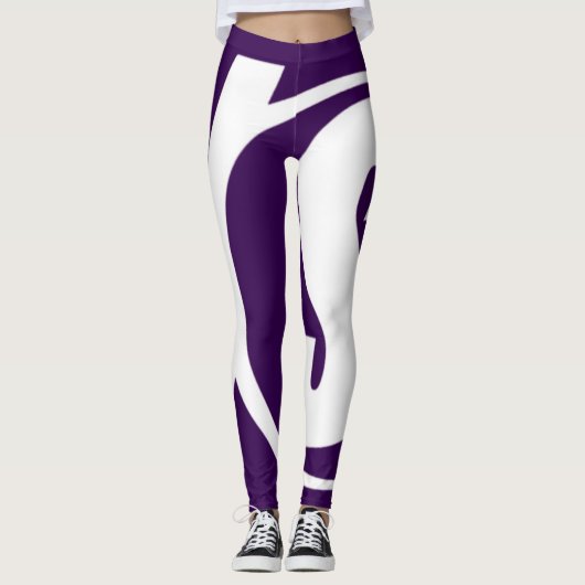 Leggings de la victoire en blanc et violet (Devant)