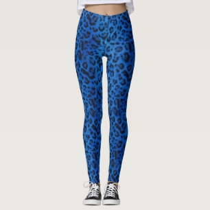 Leggings de léopard bleu Cobalt gras et élégant