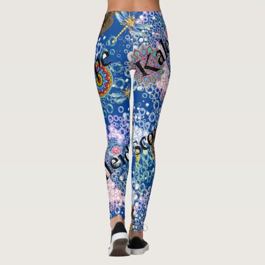 Leggings de libellules de Steampunk bleu (Dos)