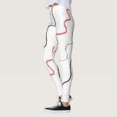 Leggings de lignes rouge et noire (Gauche)
