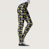Leggings de loisirs noirs avec imprimé de softball (Droite)