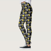 Leggings de loisirs noirs avec imprimé de softball (Gauche)