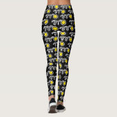 Leggings de loisirs noirs avec imprimé de softball (Dos)