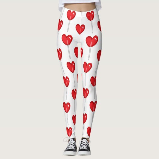 leggings de lollipop à coeur rouge (Devant)