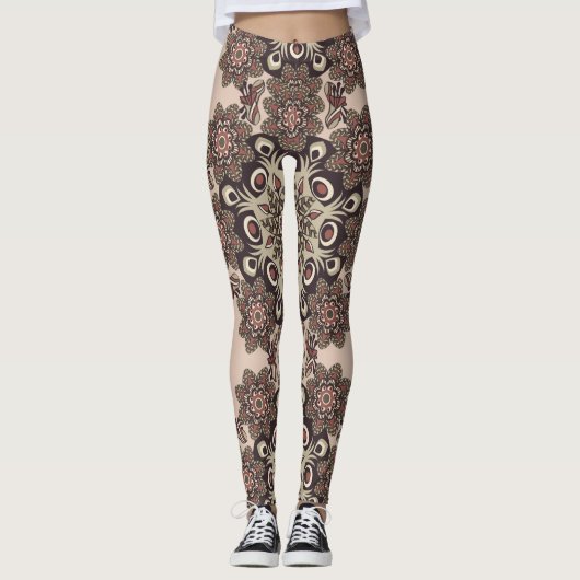 leggings de mandala à fleurs (Devant)