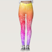 Leggings de mandala arc-en-ciel (Devant)