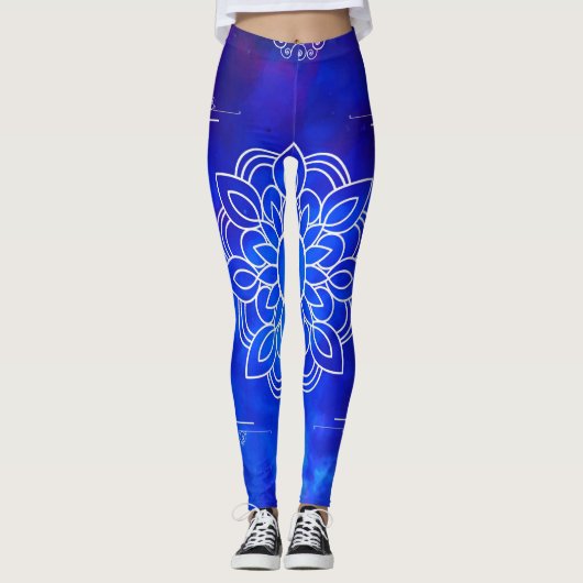 Leggings de Mandala bleu (Devant)