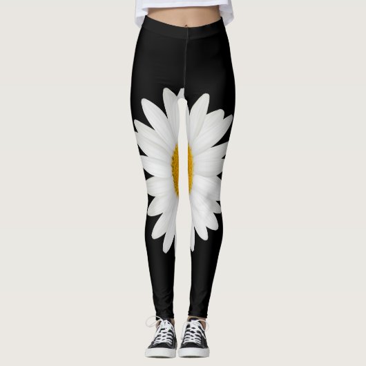 Leggings de marguerite noire (Devant)