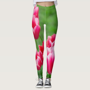 Leggings De mignonnes tulipes écarlate dans le jardin