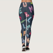 Leggings De mignons alphabets monstres (Dos)