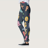Leggings De mignons alphabets monstres (Gauche)