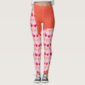 leggings de mini-coeurs rose rouge (Devant)