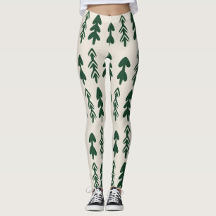 Leggings de mode à motif de pins pour femmes