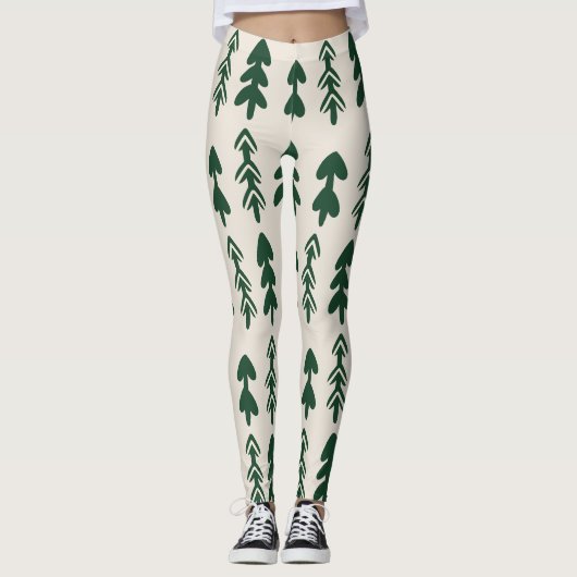 Leggings de mode à motif de pins pour femmes (Devant)