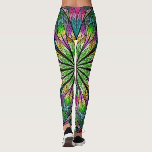 Leggings de mode floral fractal (Dos)