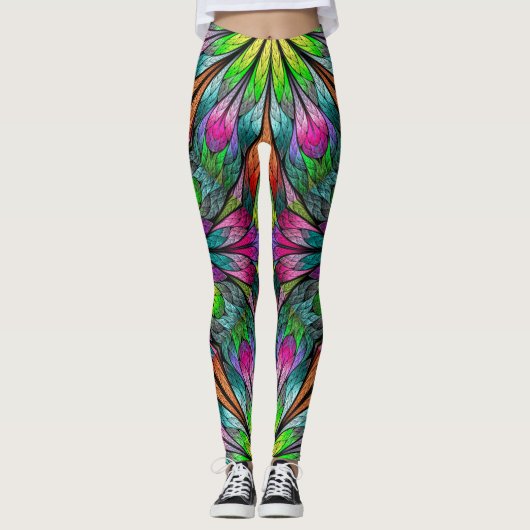 Leggings de mode floral fractal (Devant)