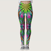 Leggings de mode floral fractal (Devant)