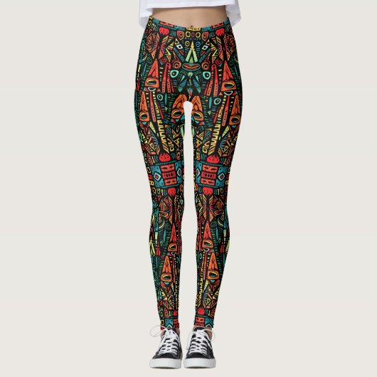 Leggings de mode Pop Abstrait Extraordinaire (Devant)