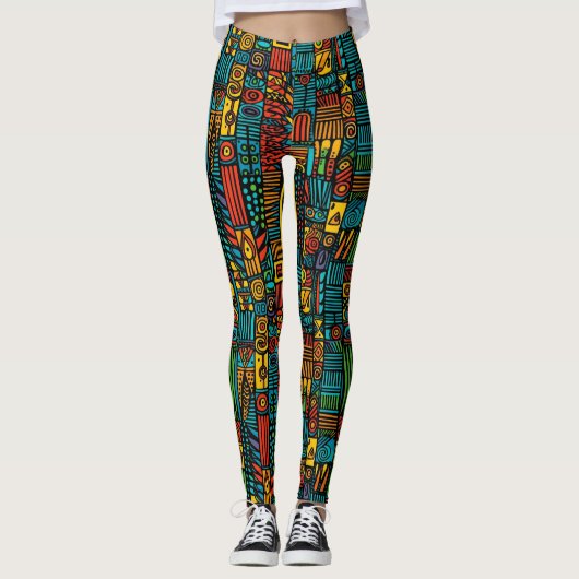 Leggings de mode Pop Abstrait Extraordinaire (Devant)