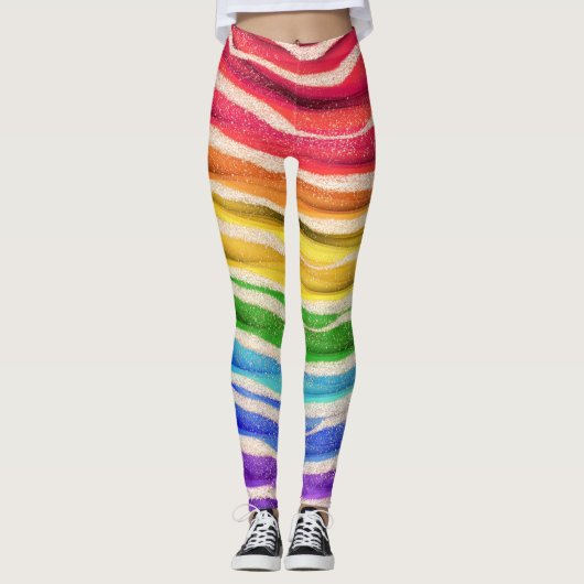 Leggings de mode Rainbow Pop sophistiqués (Devant)