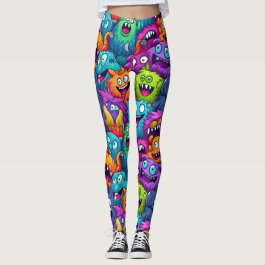 Leggings de monstres de dessin animé (Devant)